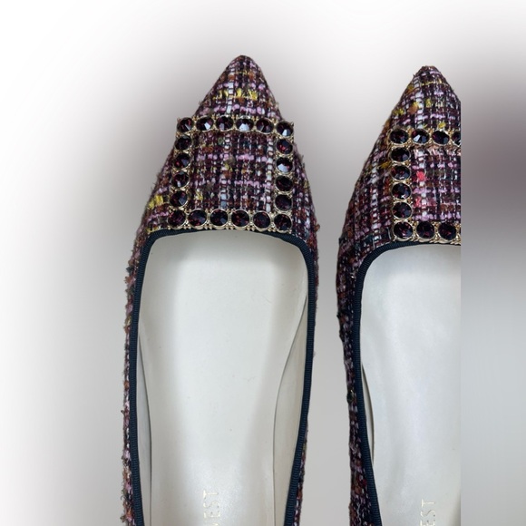 NWT Nine West Tweed & Rhinestone Buckle Flats - Plaid, Preppy - SIZE 9 - Picture 9 of 15